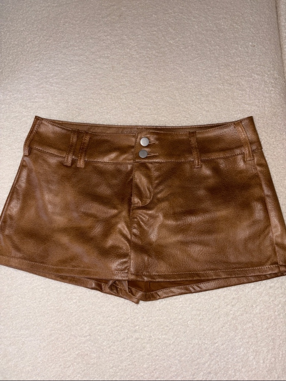 Windsor Brown Faux Leather Mini Skirt